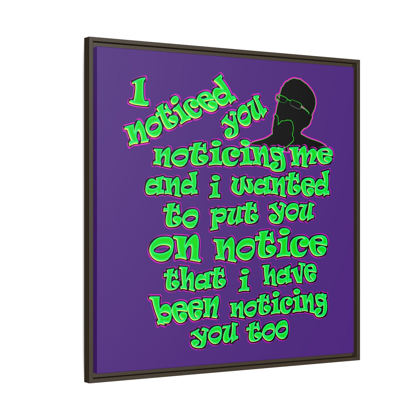 noticed you noticing - framed canvas art (purple)
