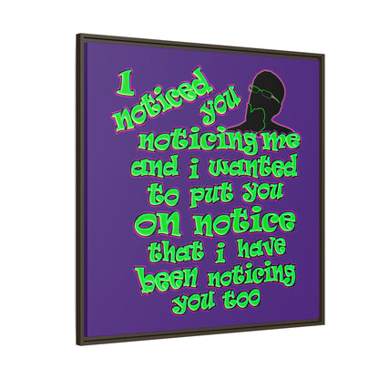 noticed you noticing - framed canvas art (purple)