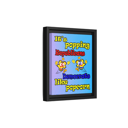 popping like popcorn - framed canvas art (light blue-purple wave)