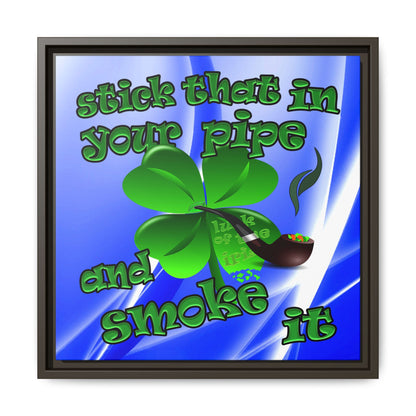 stick that in your pipe and smoke it - framed canvas art (blue-white wave)