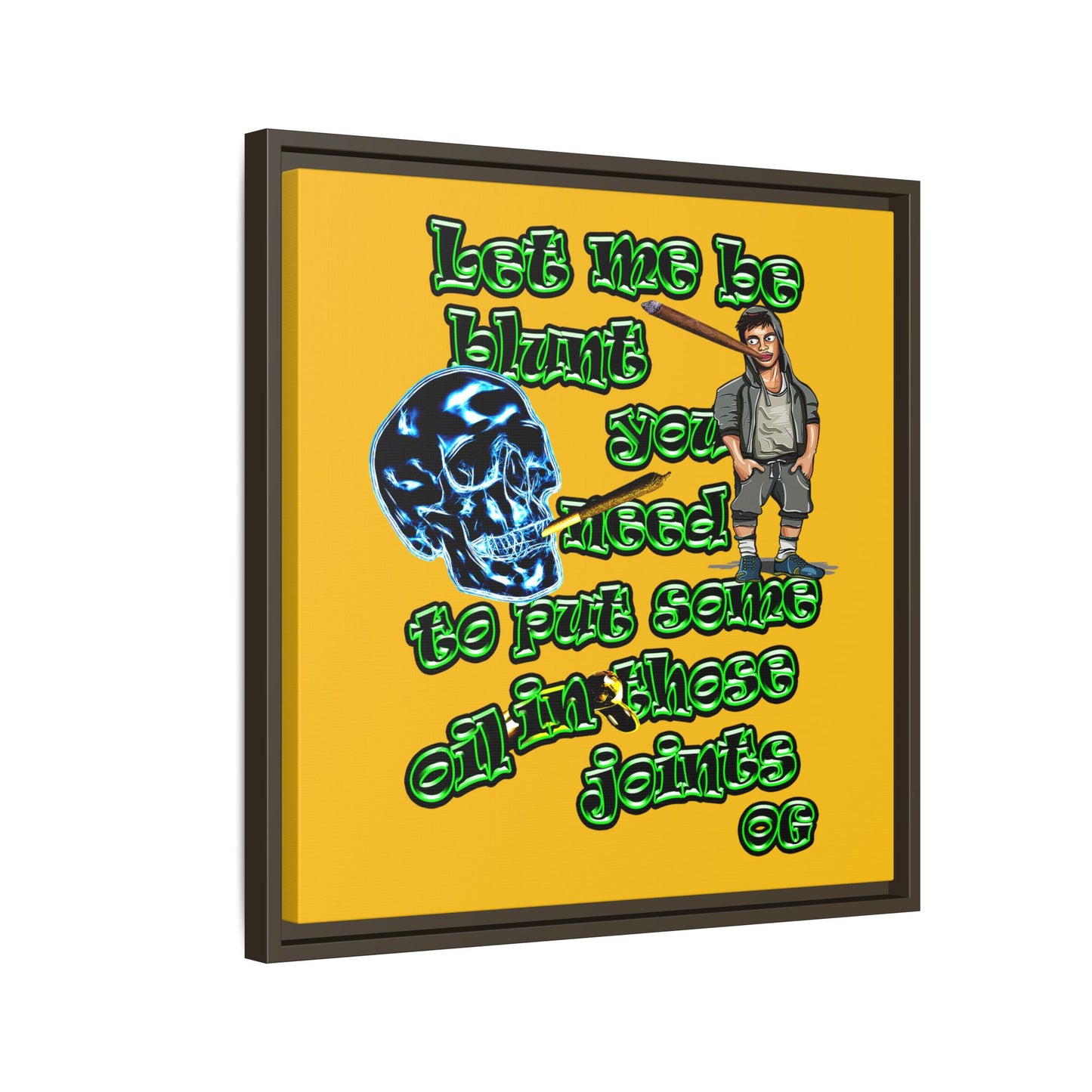 og - framed canvas art (yellow)