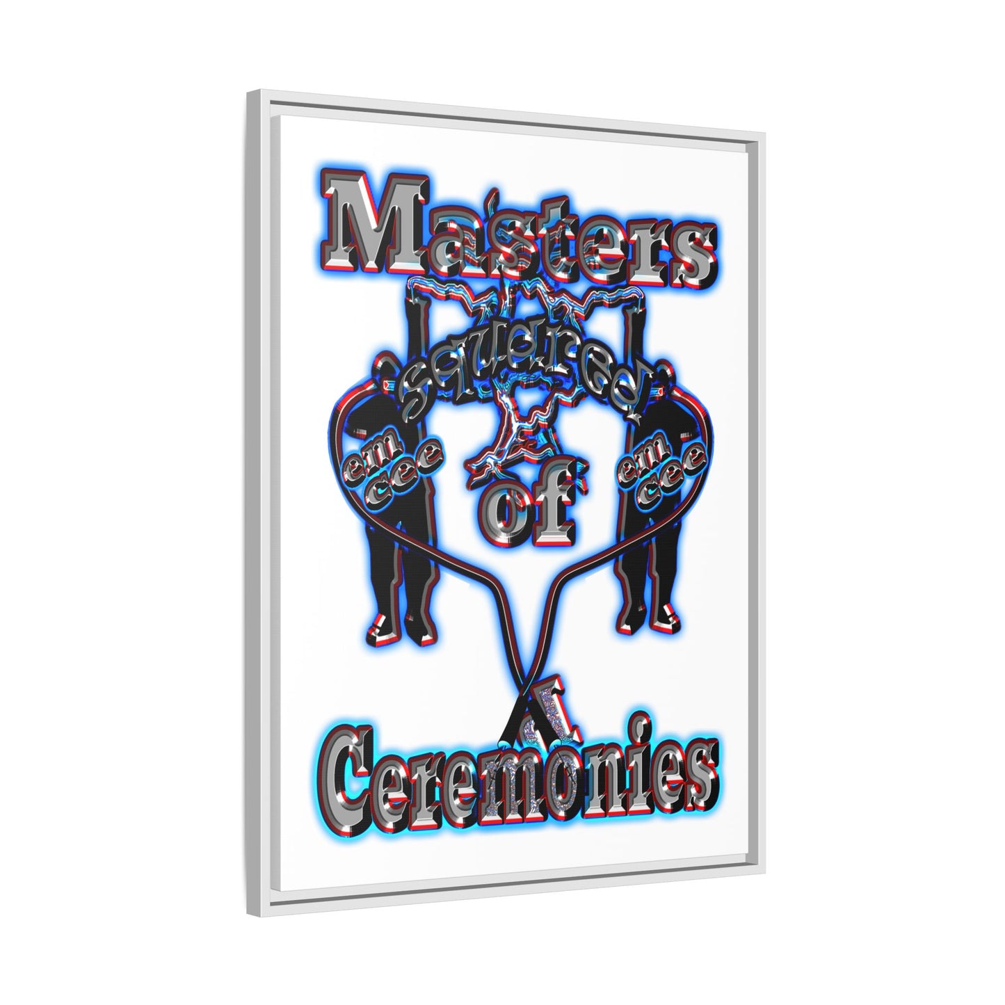 em cee squared - framed canvas art (white)