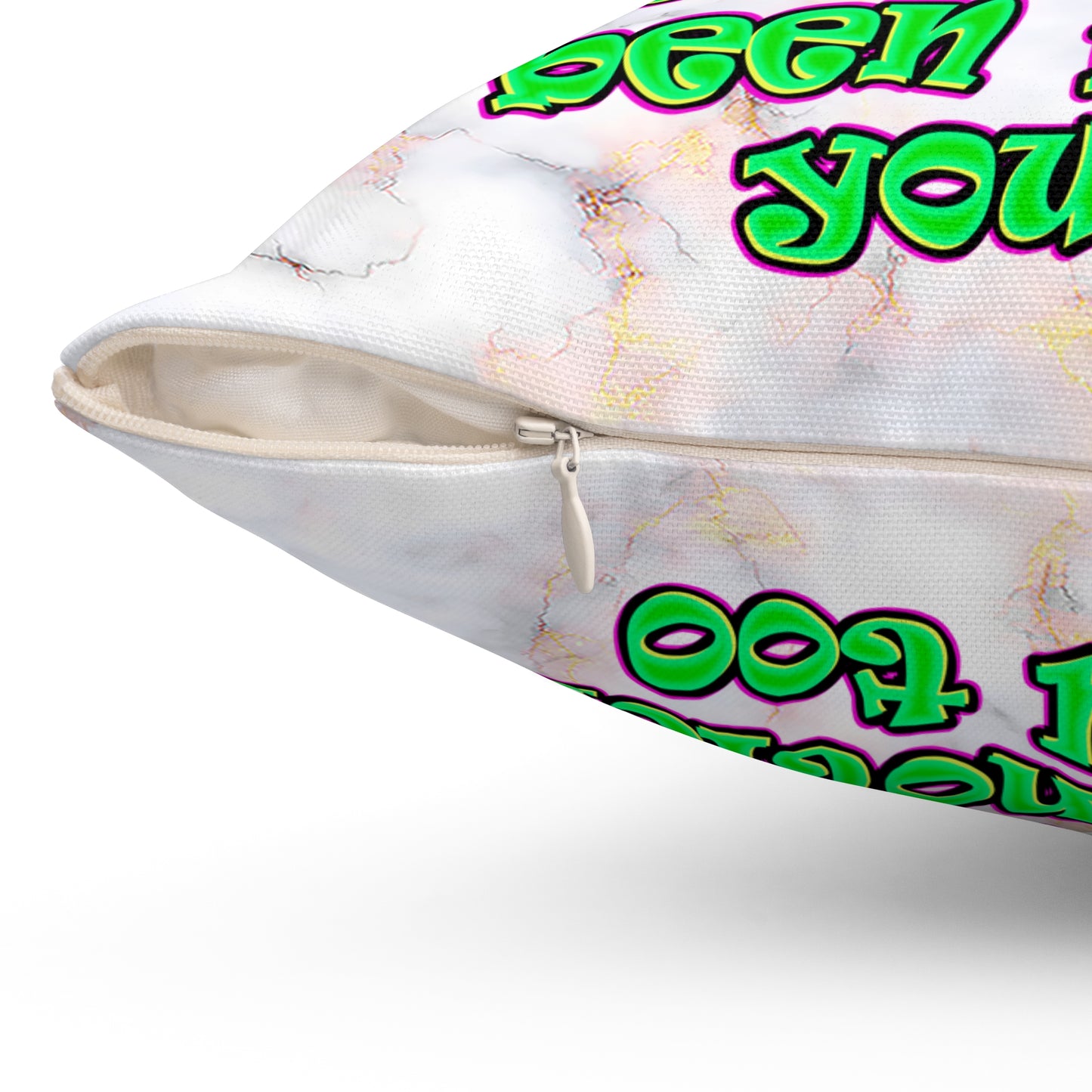 noticed you noticing - Spun Polyester Square Pillow - (white marble)