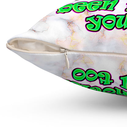 noticed you noticing - Spun Polyester Square Pillow - (white marble)