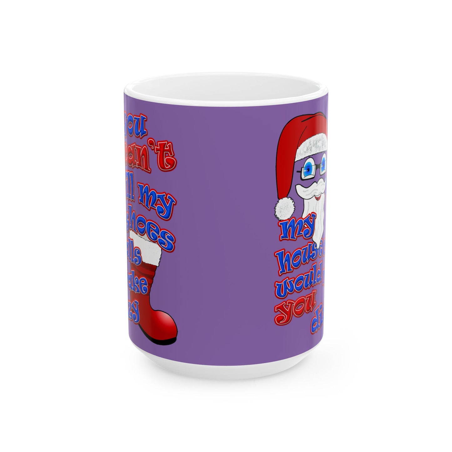 santa's shoes - White Mug (light purple)