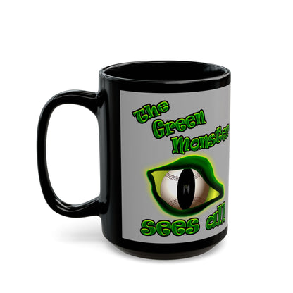 green monster - Black Mug (light grey)
