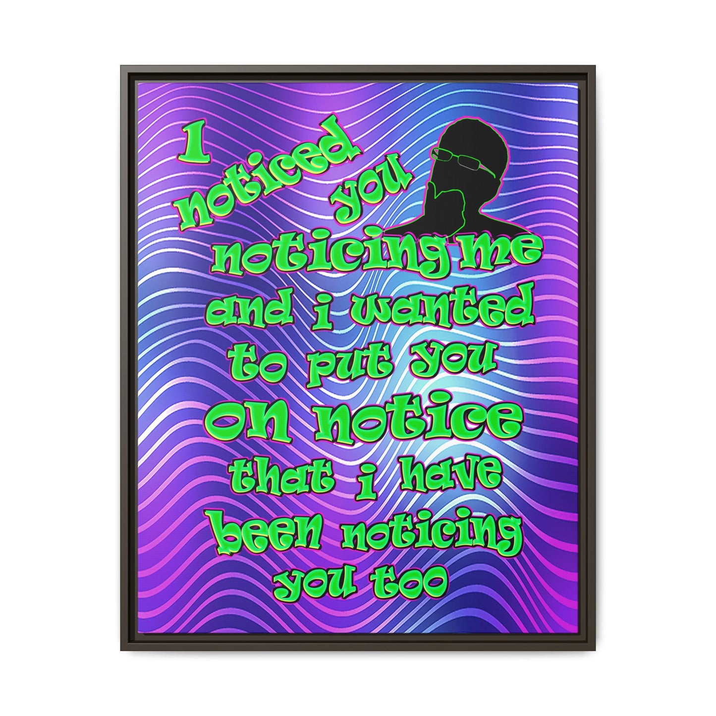 noticed you noticing - framed canvas art (purple wave)