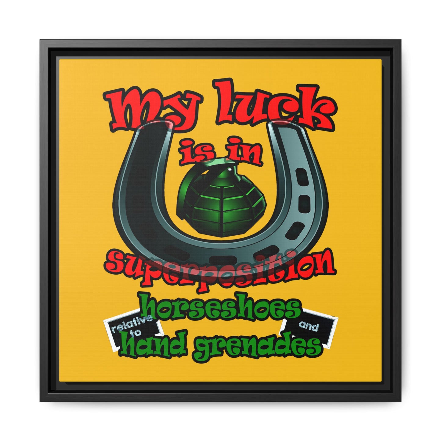 my luck - framed canvas art (yellow)