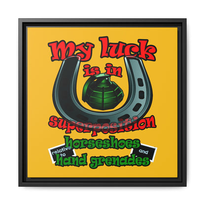 my luck - framed canvas art (yellow)