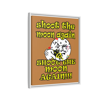 shoot the moon again - framed canvas art (light brown)