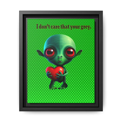 I don't care that your grey - framed canvas art (logo green)