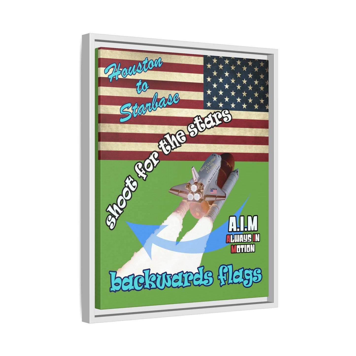 shoot for the stars - framed canvas art (green)