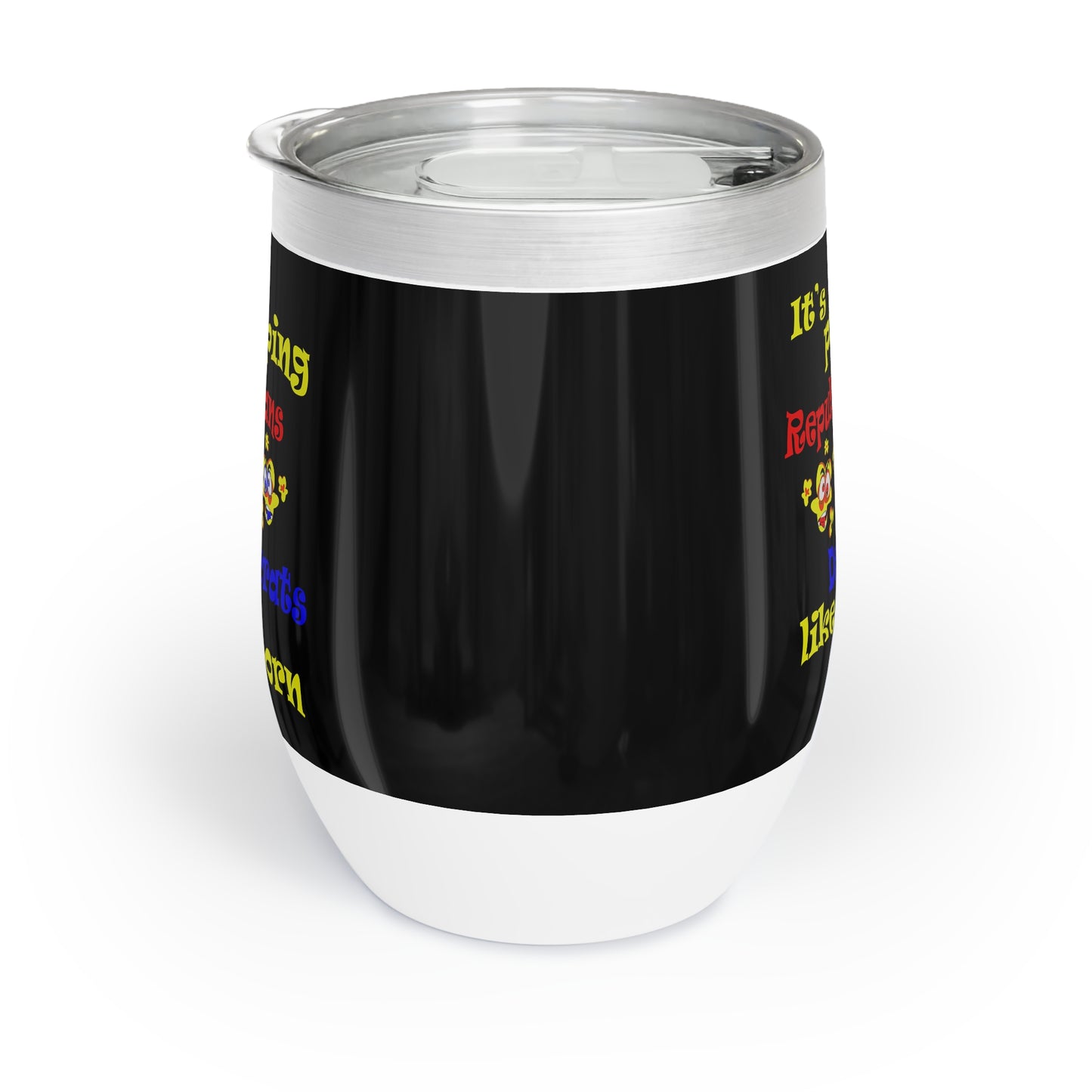 popping like popcorn - Chill Wine Tumbler (black)