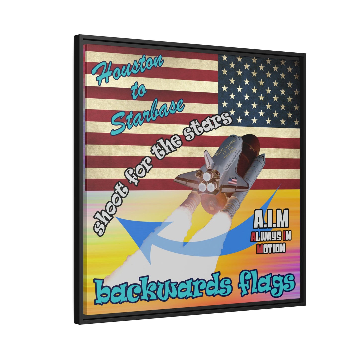 shoot for the stars - framed canvas art (color blur)