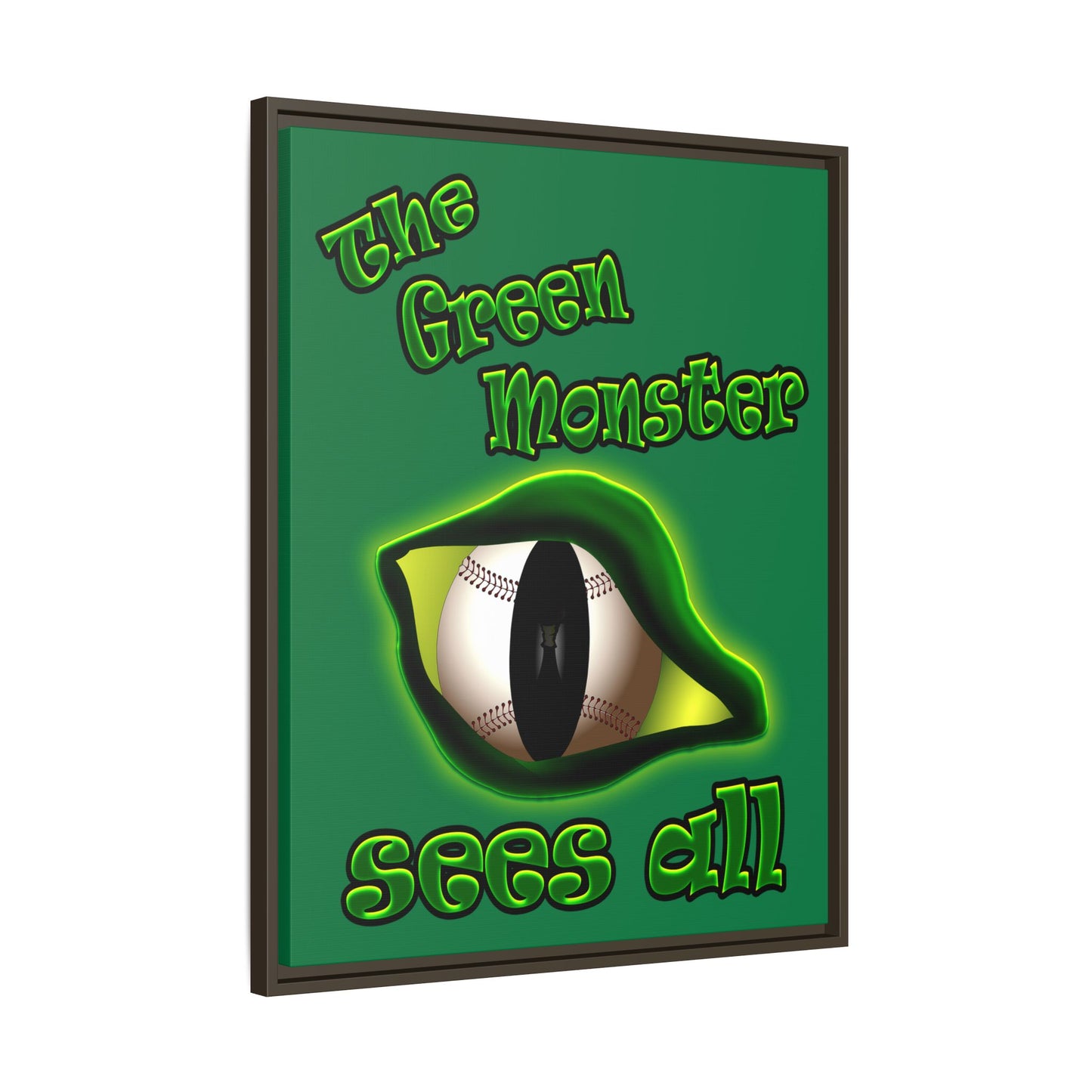 green monster - framed canvas art (dark green)