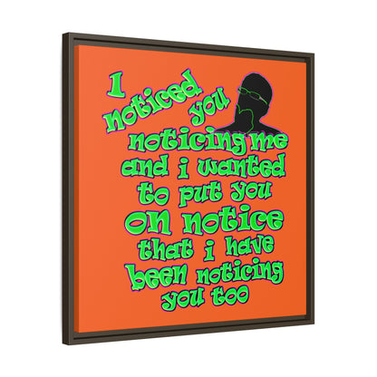 noticed you noticing - framed canvas art (orange)