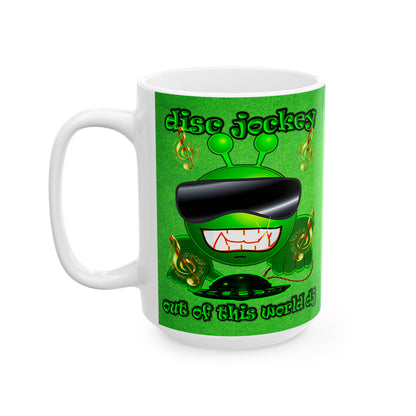 disc jockey - White Mug (green turf)