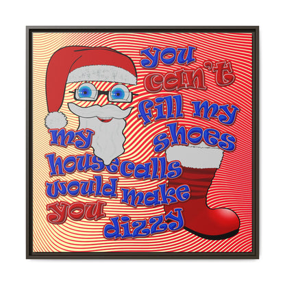 santa's shoes - framed canvas art (yellow-orange wave)