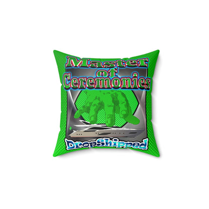 logo - Faux Suede Square Pillow - (logo green)