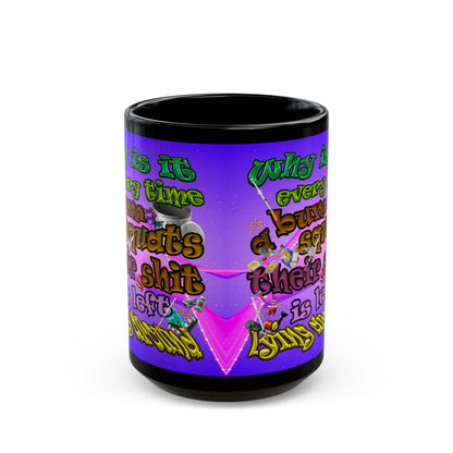 the bum's shit - Black Mug (purple-pink wave)