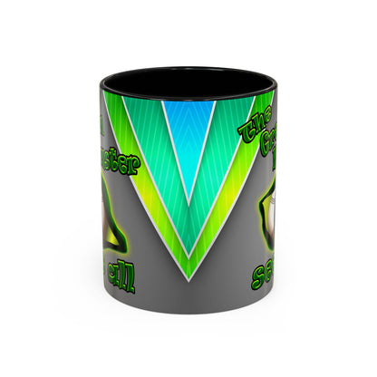 green monster - Accent Mug (rainbow split)