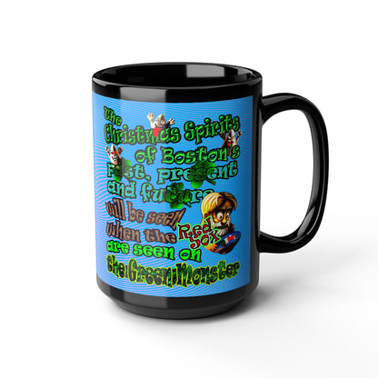 christmas spirits of boston - Black Mug (light blue-purple wave)