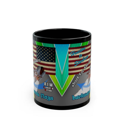 shoot for the stars - Black Mug (rainbow split)