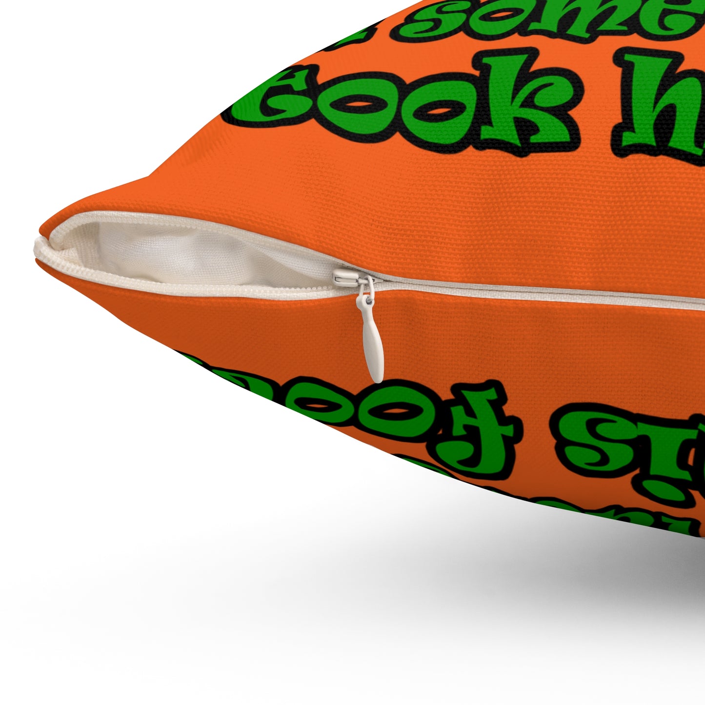 turtle race - Spun Polyester Square Pillow - (orange)
