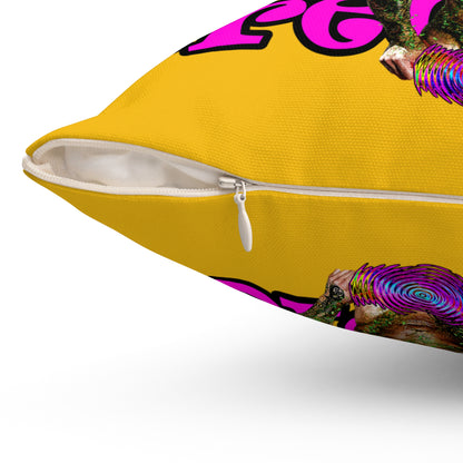 hoes b4 bros - Spun Polyester Square Pillow - (yellow)