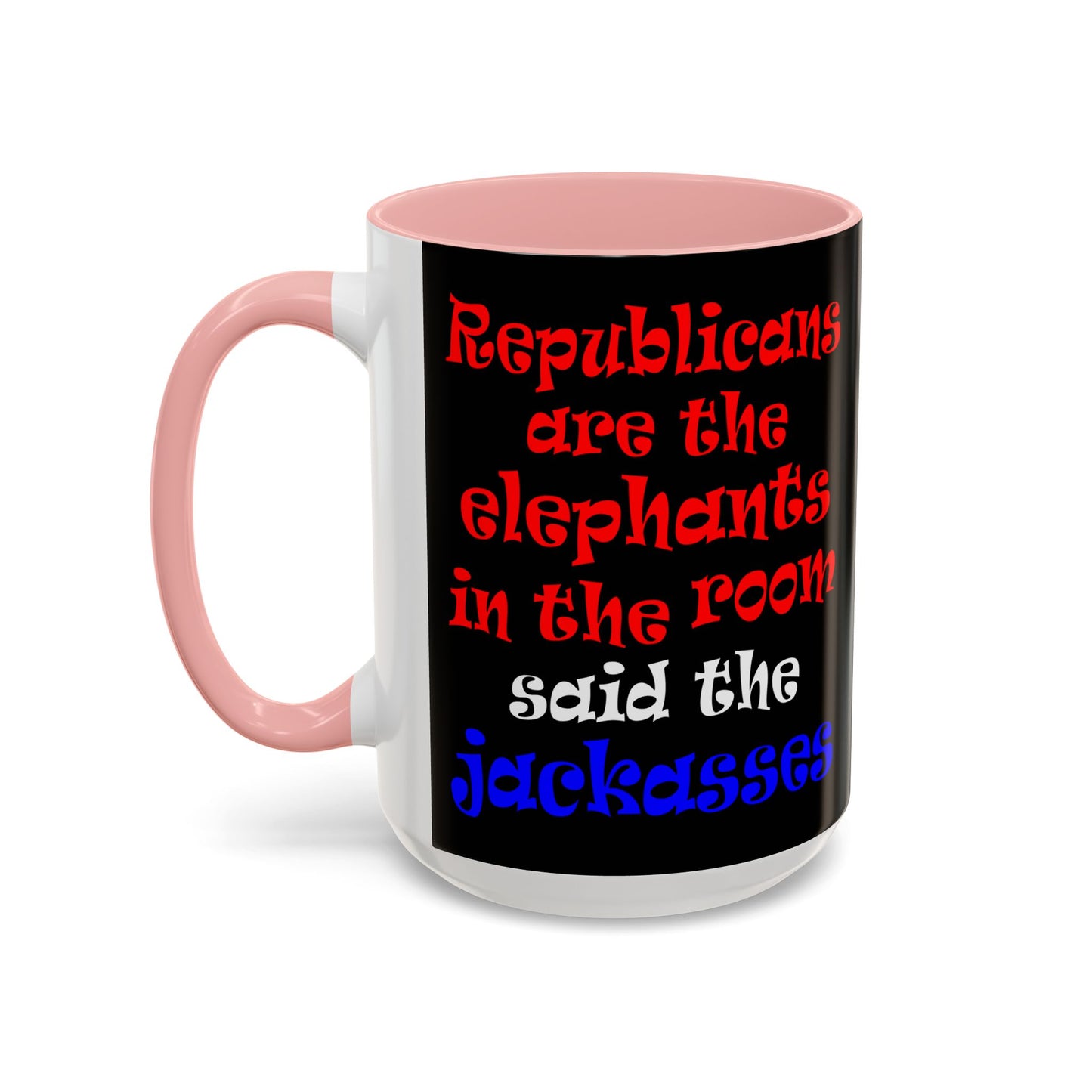 donkeys and elephants - Accent Mug (black)