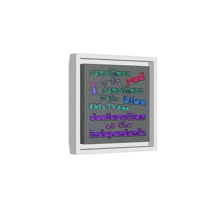 declaration of the independents - framed canvas art (dark grey)