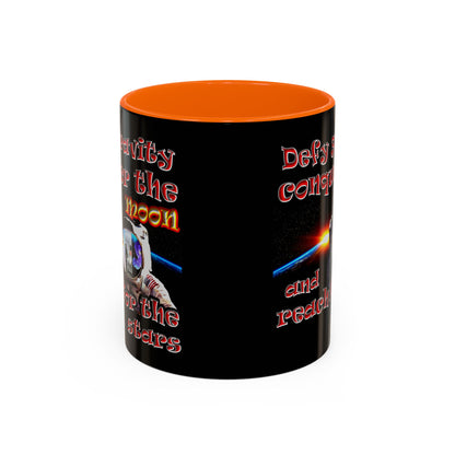 defy conquer reach - Accent Mug (black)