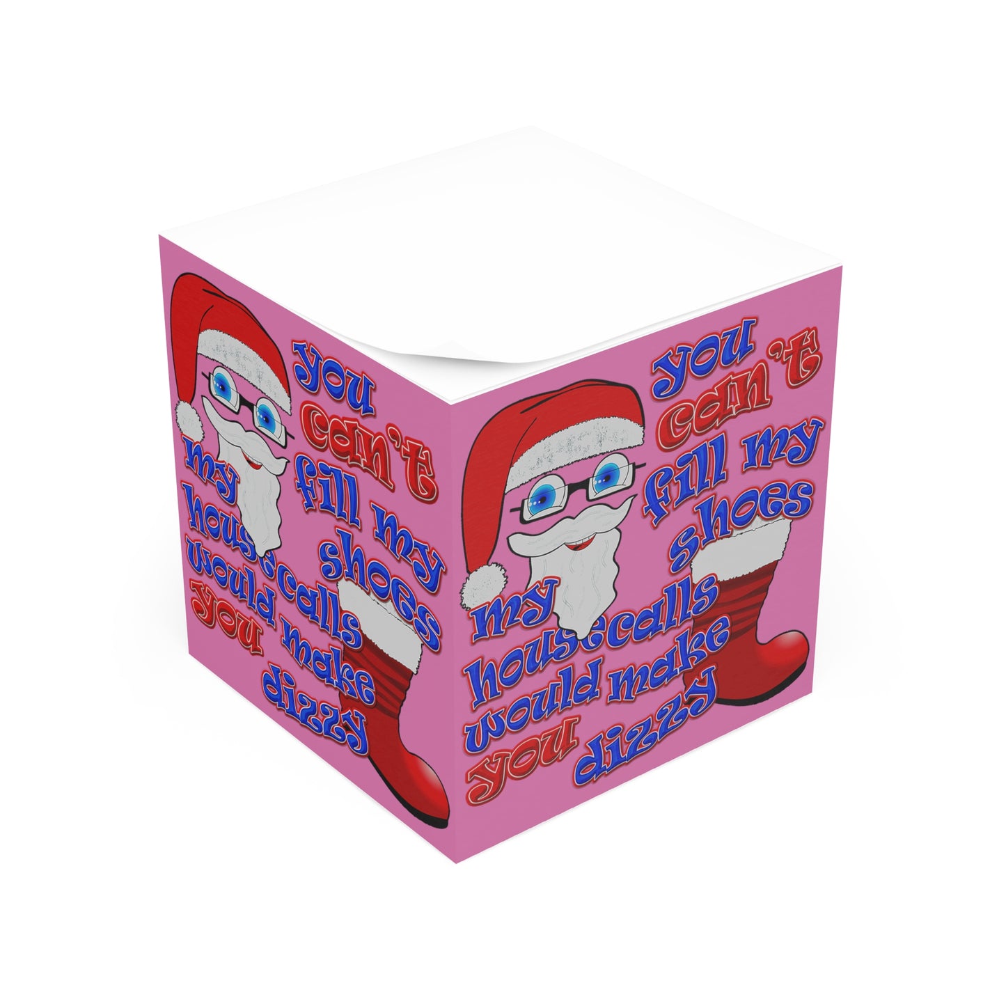 santa's shoes - note cube (light pink)