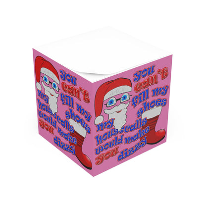 santa's shoes - note cube (light pink)