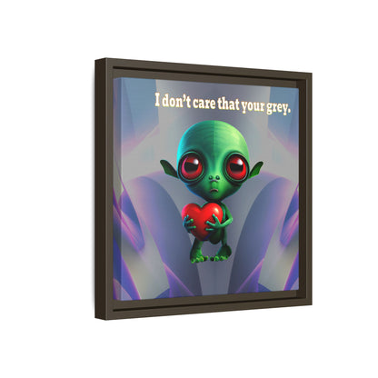 I don't care that your grey - framed canvas art (grey-pink wave)