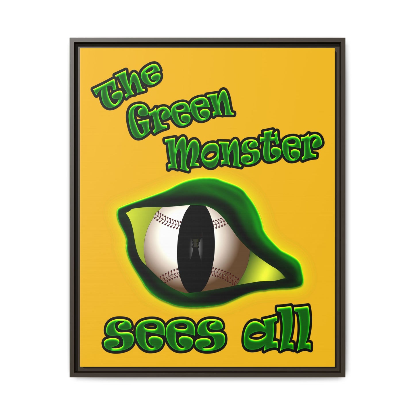 green monster - framed canvas art (yellow)