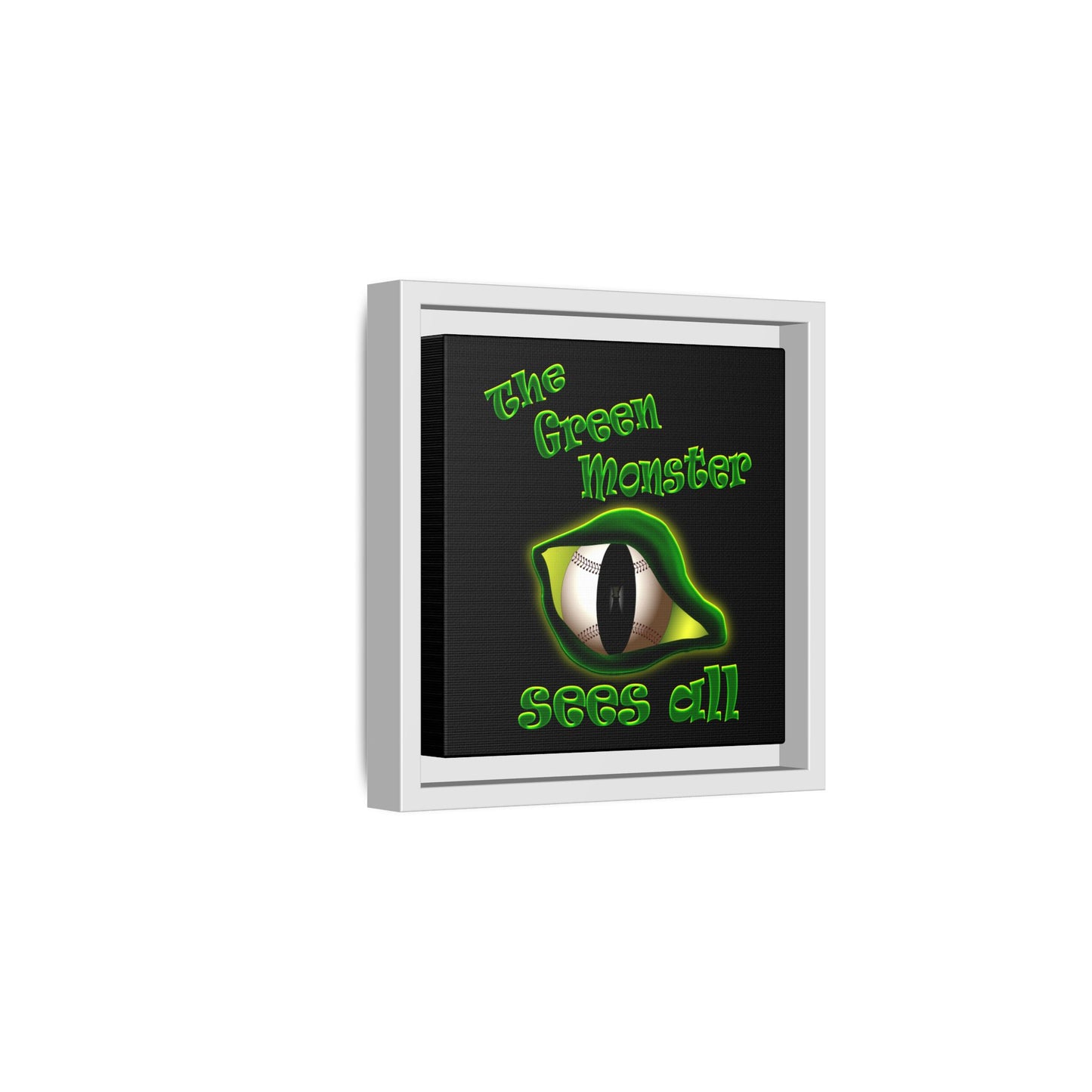 green monster - framed canvas art (black)
