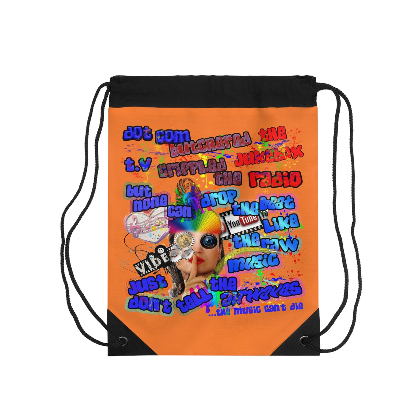 drop the beat - Drawstring Bag (crusta)
