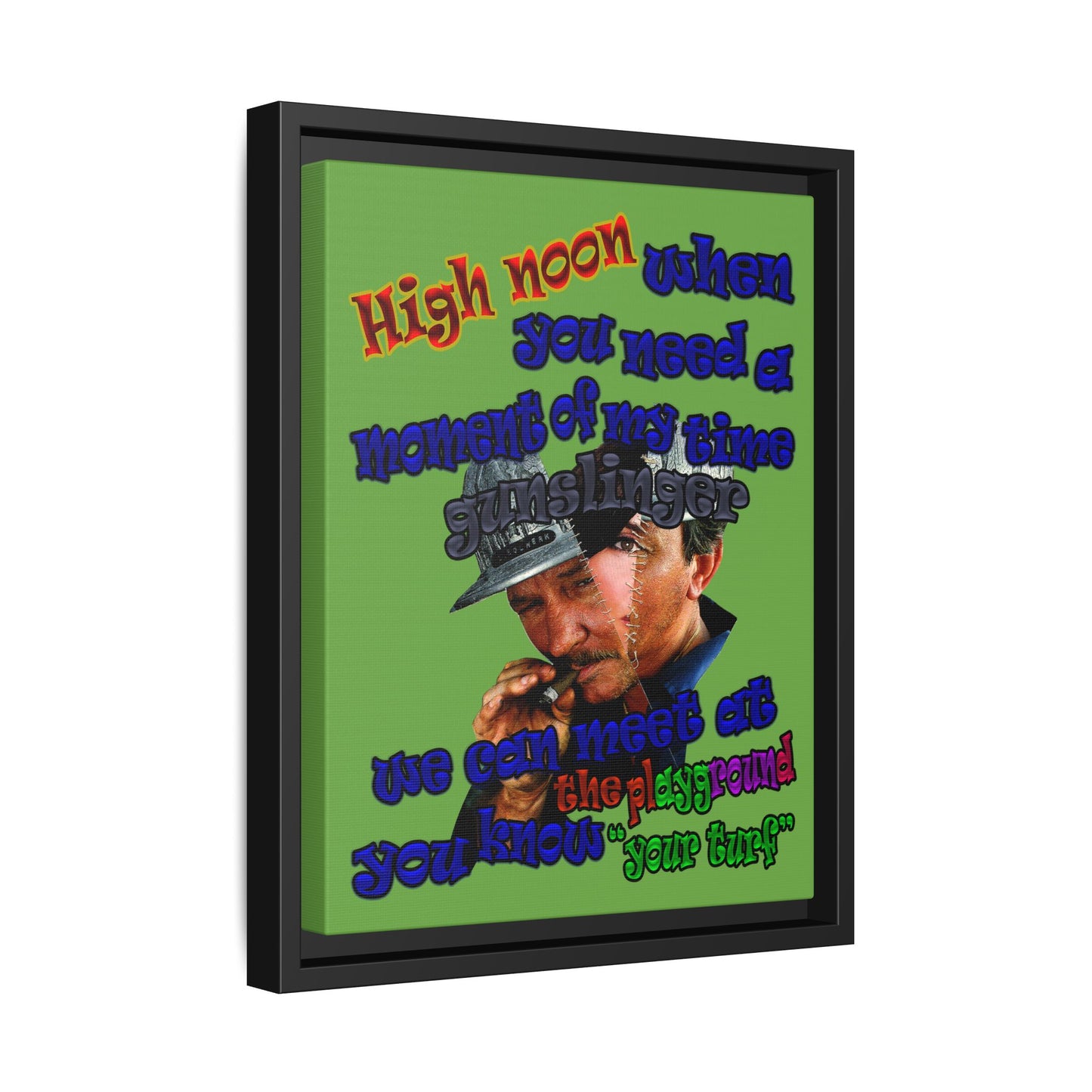 high noon - framed canvas art (green)