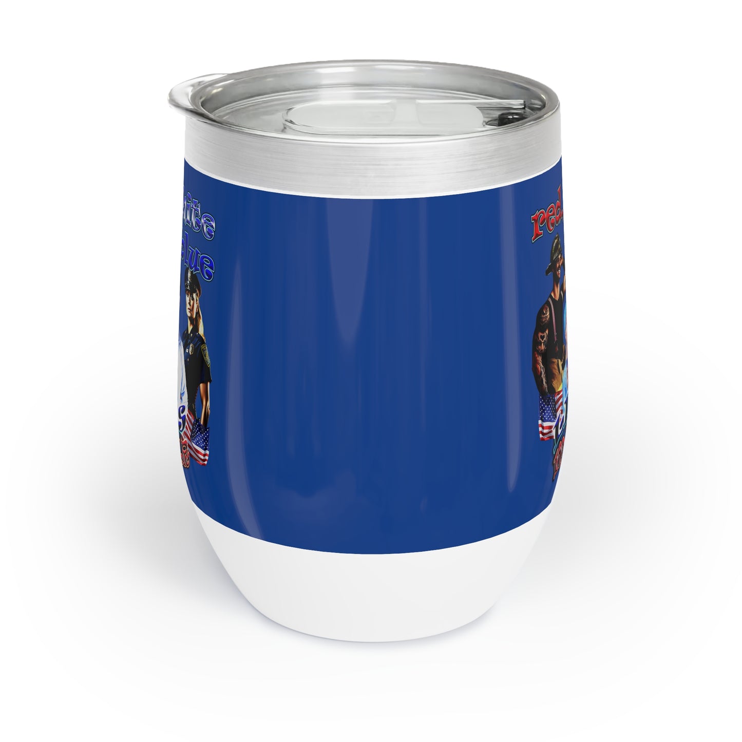 rw&b lives matter - Chill Wine Tumbler (dark blue)