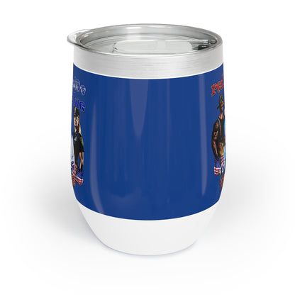 rw&b lives matter - Chill Wine Tumbler (dark blue)