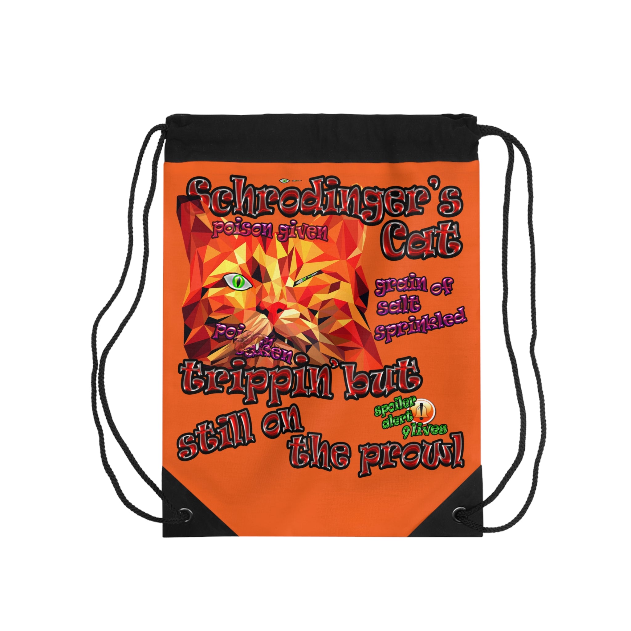 schrodinger's cat - Drawstring Bag (orange)