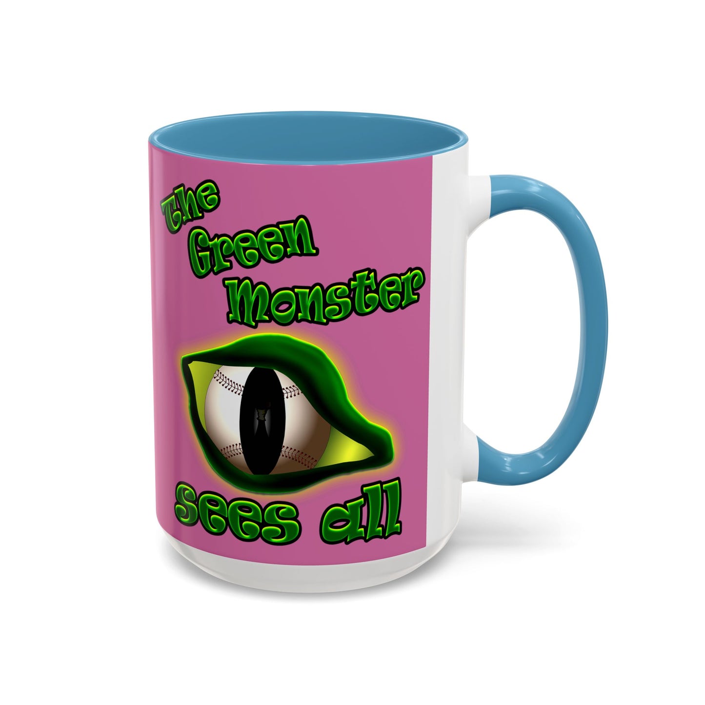 green monster - Accent Mug (light pink)