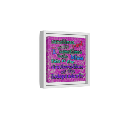 declaration of the independents - framed canvas art (pink swirl)