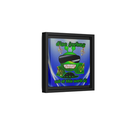 disc jockey - framed canvas art (blue-white wave)
