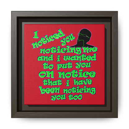 noticed you noticing - framed canvas art (dark red)