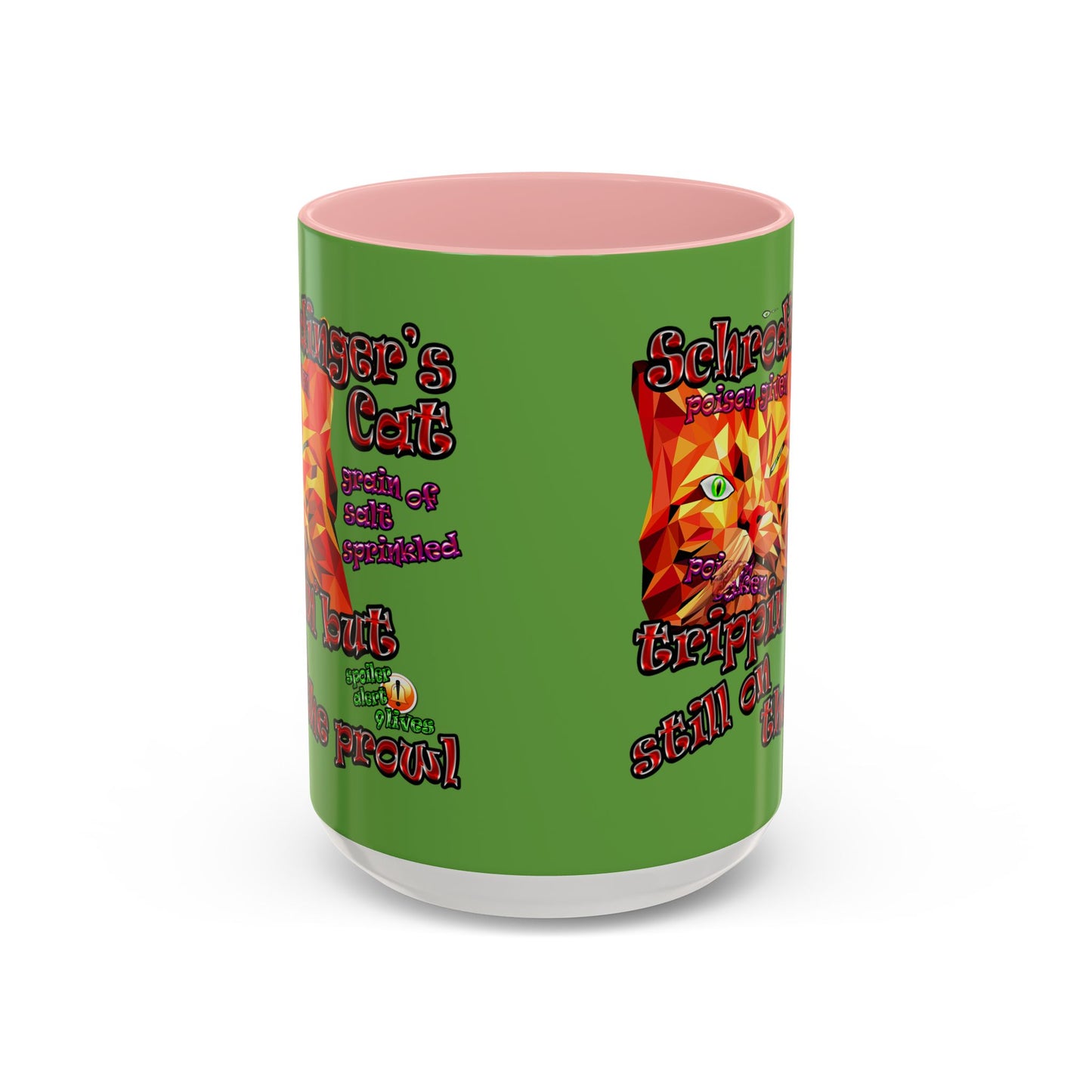 schrodinger's cat - Accent Mug (green)