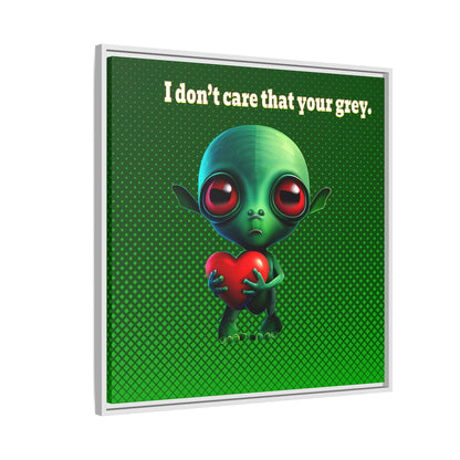 I don't care that your grey - framed canvas art (logo green)