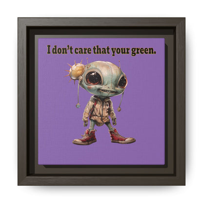 I don't care that your green - framed canvas art (light purple)