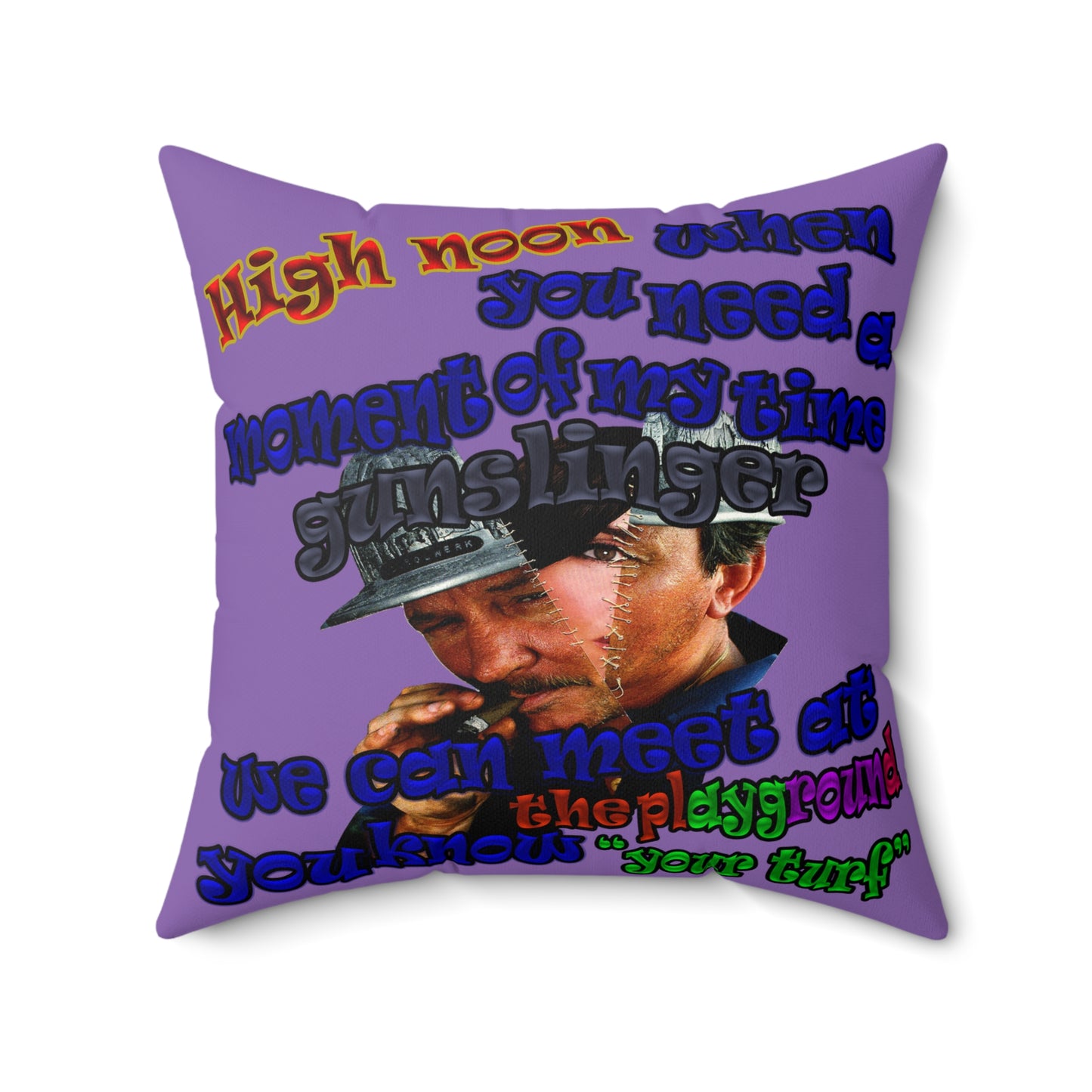 high noon - Spun Polyester Square Pillow - (light purple)
